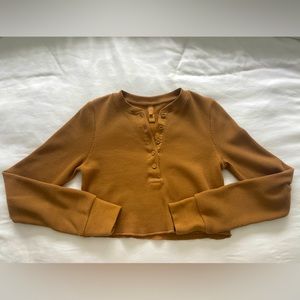 SKIMS Waffle Cropped Henley